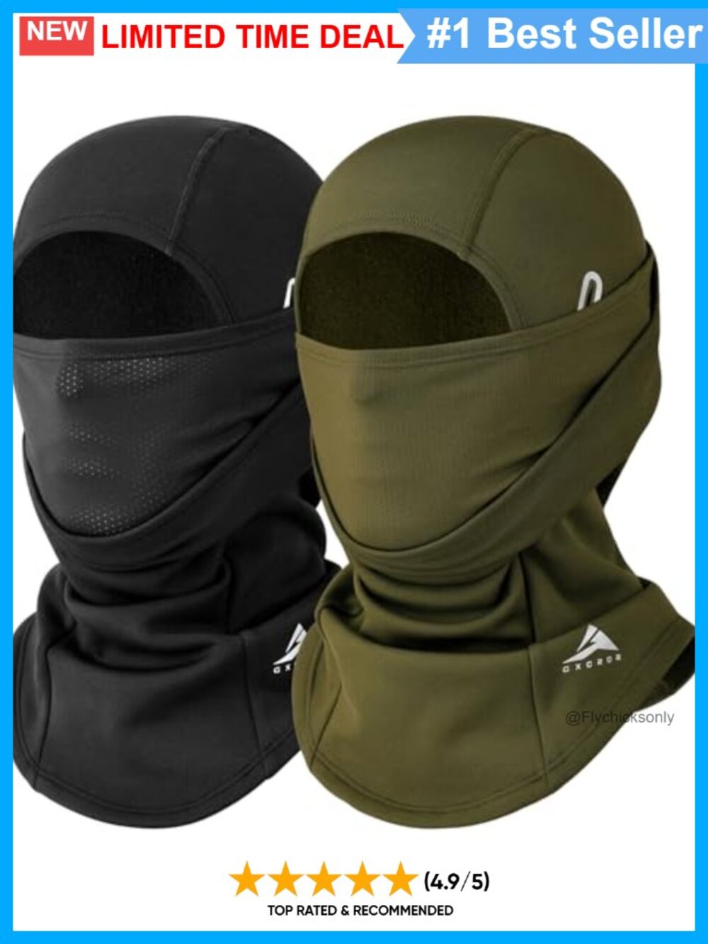 Thermal Windproof Balaclava Ski Mask Dual-Layer Winter Face Cover